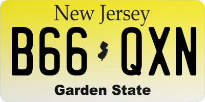 NJ license plate B66QXN