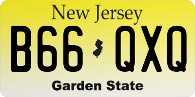 NJ license plate B66QXQ