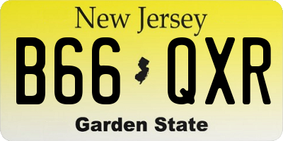 NJ license plate B66QXR