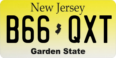 NJ license plate B66QXT