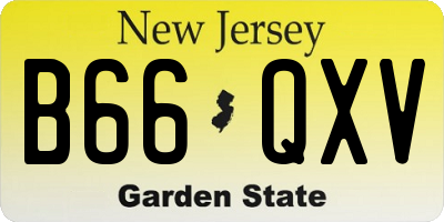 NJ license plate B66QXV