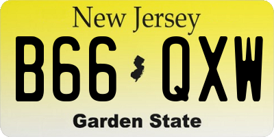 NJ license plate B66QXW