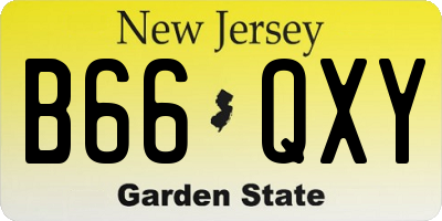NJ license plate B66QXY