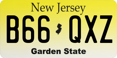 NJ license plate B66QXZ