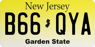 NJ license plate B66QYA