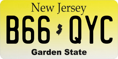 NJ license plate B66QYC