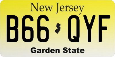 NJ license plate B66QYF
