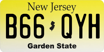 NJ license plate B66QYH