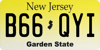 NJ license plate B66QYI