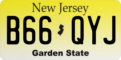 NJ license plate B66QYJ