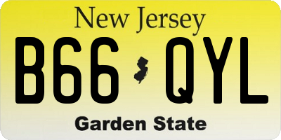 NJ license plate B66QYL