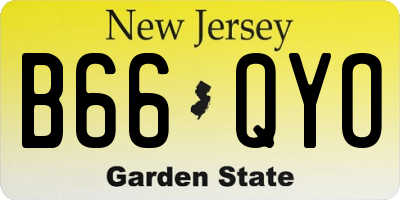 NJ license plate B66QYO
