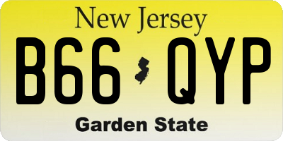 NJ license plate B66QYP