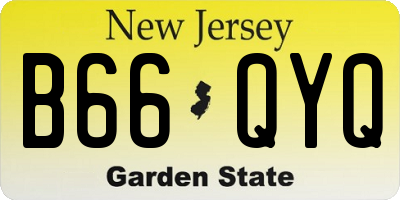 NJ license plate B66QYQ