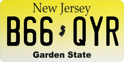 NJ license plate B66QYR