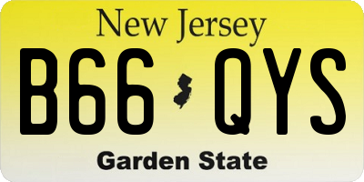 NJ license plate B66QYS