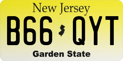 NJ license plate B66QYT