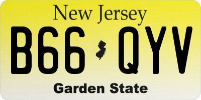 NJ license plate B66QYV