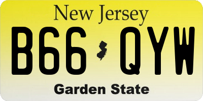 NJ license plate B66QYW