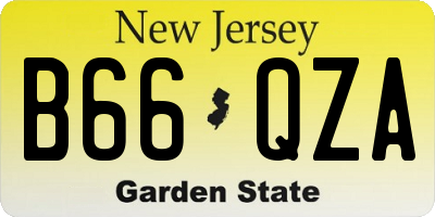 NJ license plate B66QZA