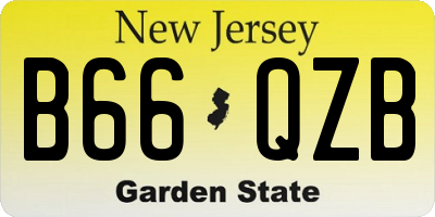 NJ license plate B66QZB