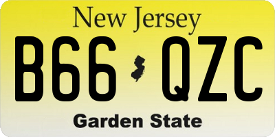NJ license plate B66QZC
