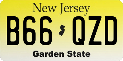 NJ license plate B66QZD