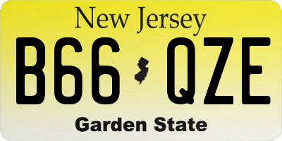NJ license plate B66QZE