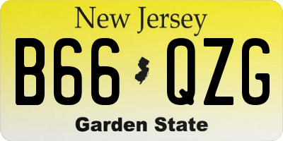 NJ license plate B66QZG