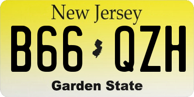 NJ license plate B66QZH