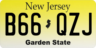 NJ license plate B66QZJ
