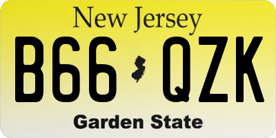 NJ license plate B66QZK