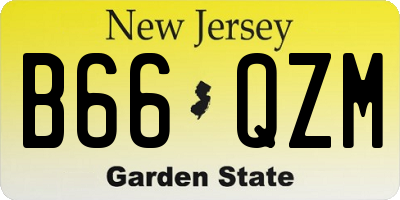 NJ license plate B66QZM