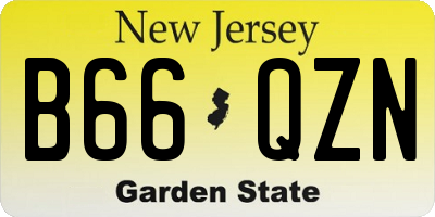 NJ license plate B66QZN