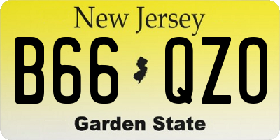 NJ license plate B66QZO