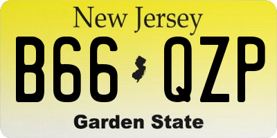 NJ license plate B66QZP