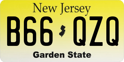 NJ license plate B66QZQ