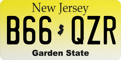 NJ license plate B66QZR