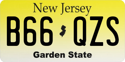 NJ license plate B66QZS