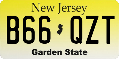 NJ license plate B66QZT