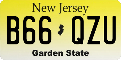 NJ license plate B66QZU