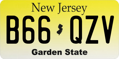 NJ license plate B66QZV