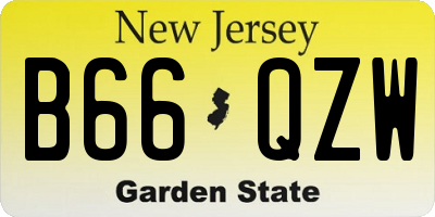 NJ license plate B66QZW