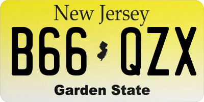 NJ license plate B66QZX