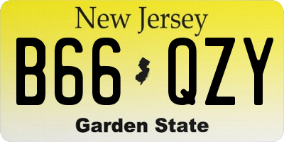 NJ license plate B66QZY