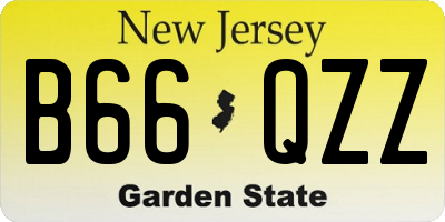 NJ license plate B66QZZ
