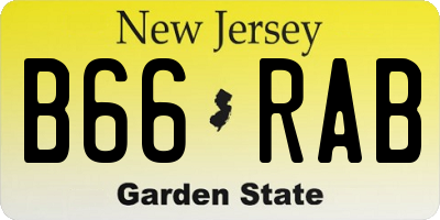 NJ license plate B66RAB
