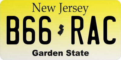 NJ license plate B66RAC