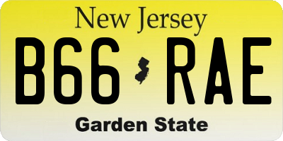 NJ license plate B66RAE