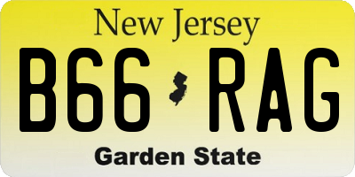 NJ license plate B66RAG
